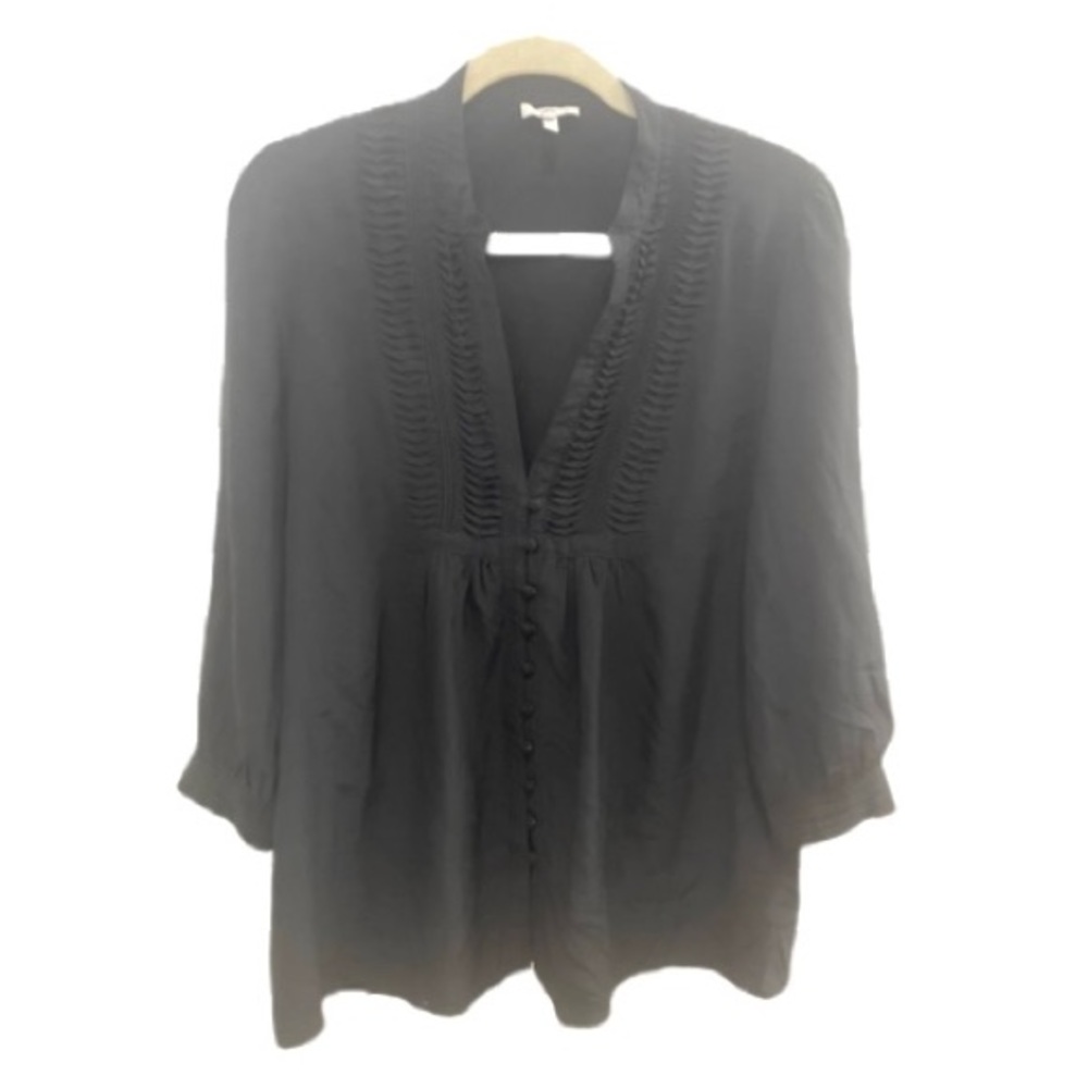Joie black silk blouse top small